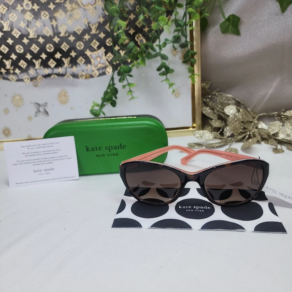 NWOT Kate Spade GOLDA/G/S 086/HA Sunglasses With HARD CASE AND DUST CLOTH